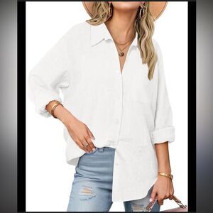 Nautica Women's White Button Down Shirt
